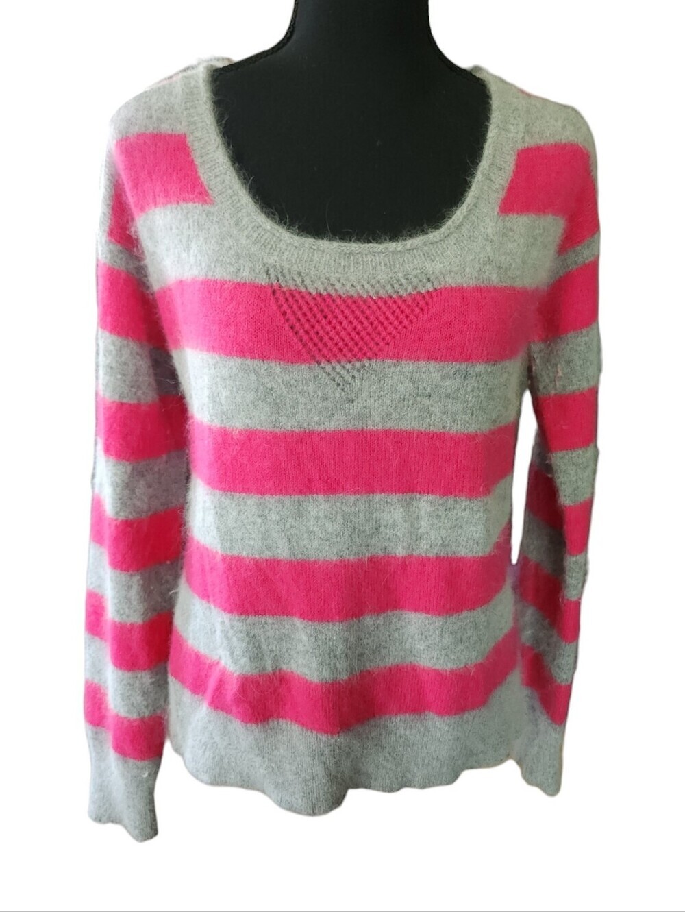 Rabbit Hair Wool Blend Fuzzy Cozy Academia Moda International Sweater Sz L